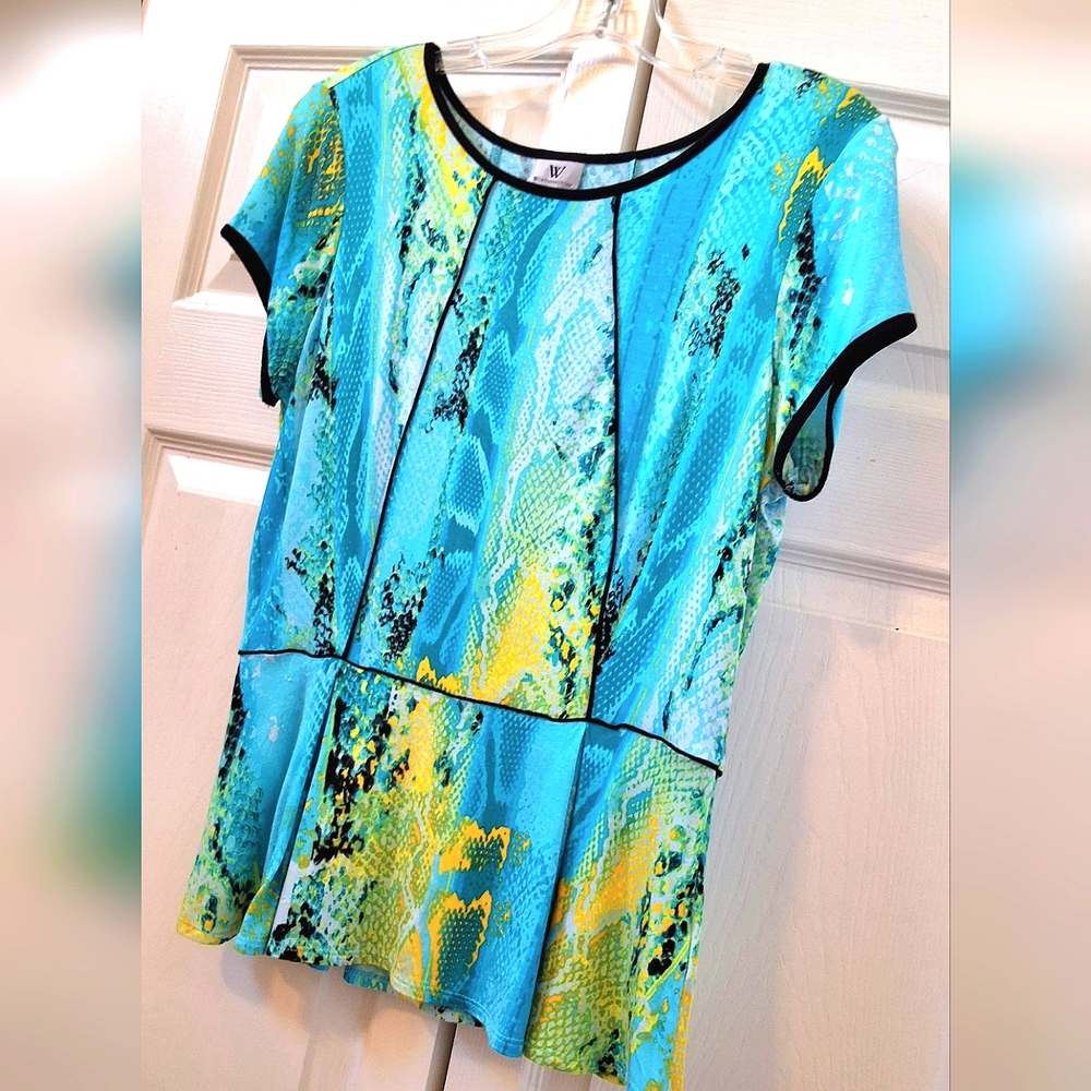WORTHINGTON, Woman's Cap Sleeve Snake Print Top